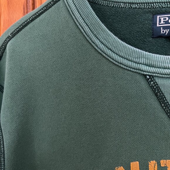 90's Vintage POLO RALPH LAUREN Green Indian Springs sweatshirt - Size Large - Picture 11 of 16